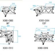 Angle Pont Lumire 300 Alu PROLYTE X30 <i>Triangulaire</i>