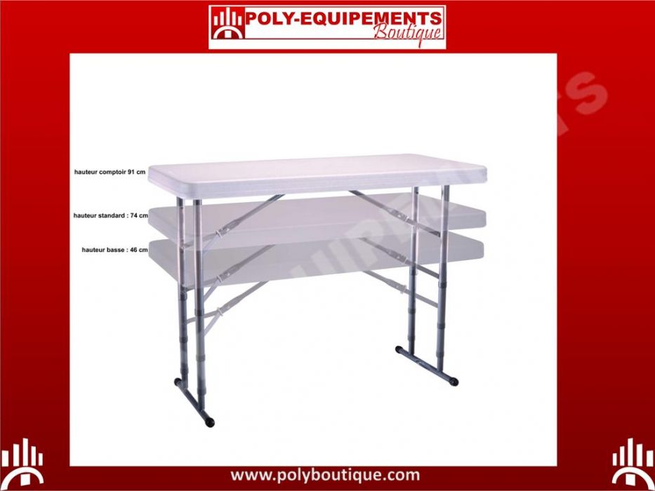 table pliante ajustable en hauteur